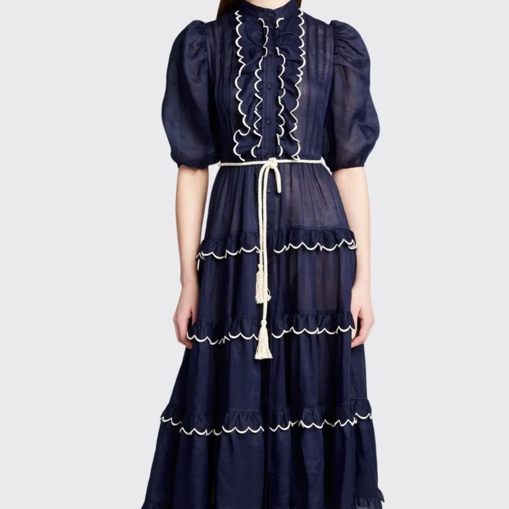 ZIMMERMANN Aliane Scallop Frill Dress